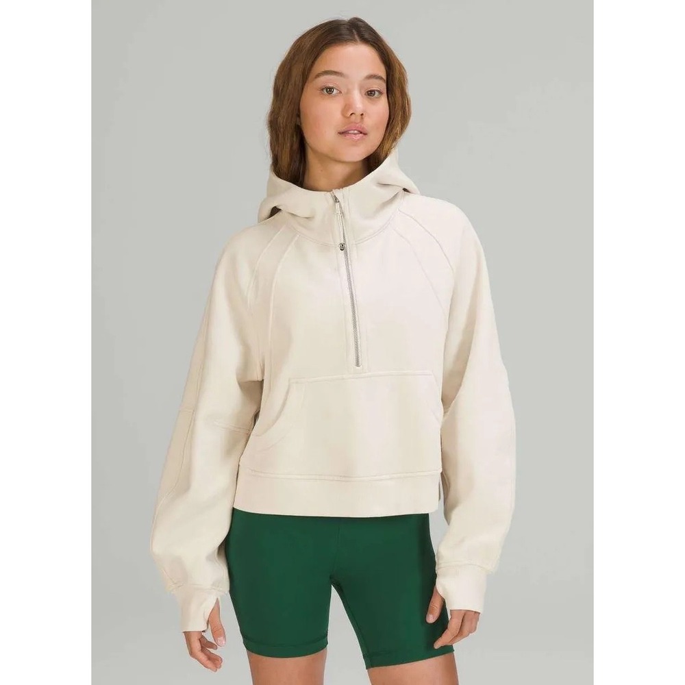 Lululemon Scuba Oversized Half Zip Hoodie Bone Ivory White Opal Pullover Womens